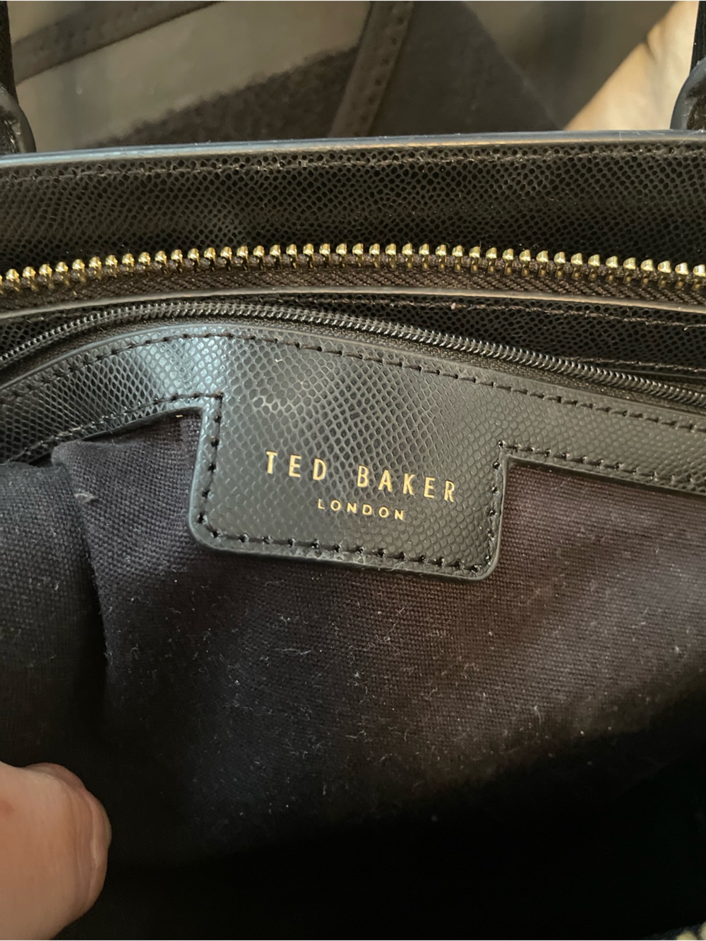 Ted Baker Black Satchel with Pink and Green Floral Appliqué - Picture 5 of 8